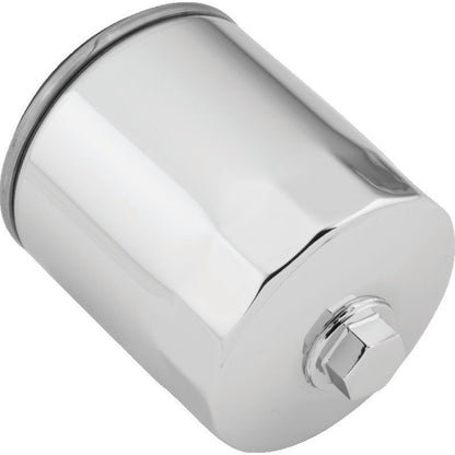 Twin Power Twin Cam and M8 Chrome Magnetic Oil Filter With Nut Rpls H-D 63798-99 w/ Backflow Valve