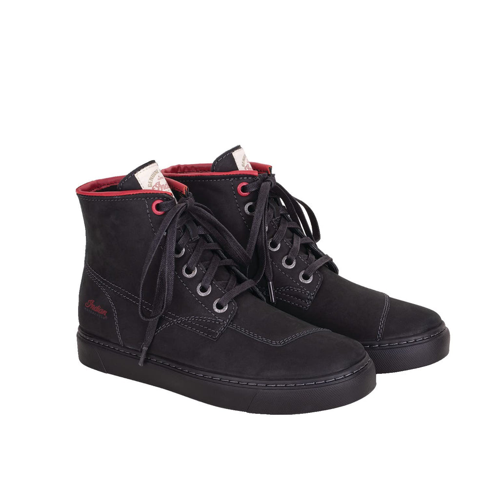 Indian Motorcycle Women's Leather Bryant Sneaker, Black - 10