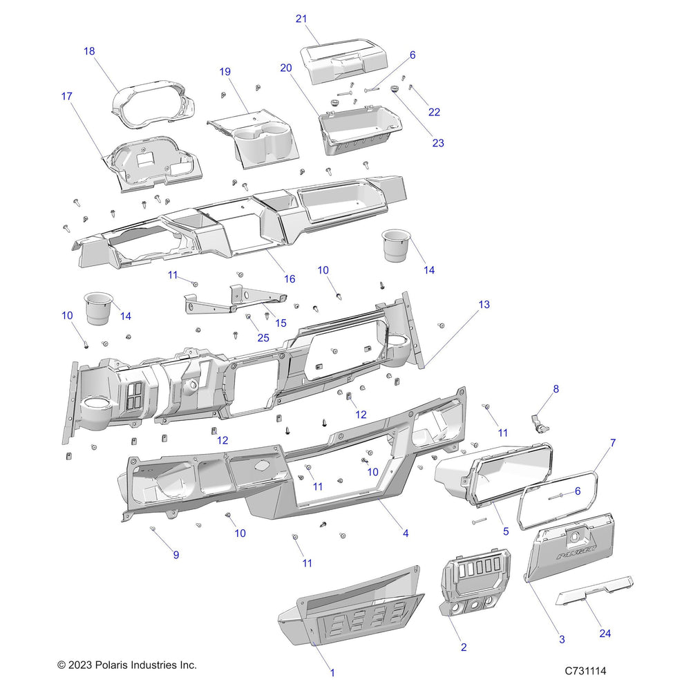 
                      
                        Polaris Off Road Dash, Upper, Gloss Black, Genuine OEM Part 5453748-070, Qty 1
                      
                    