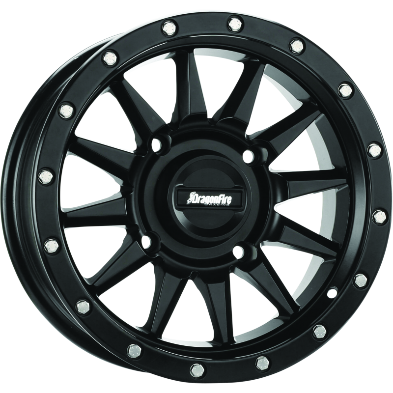 DragonFire Racing Echo Wheel 15X7 4/137 5+2 +10 Machined Black