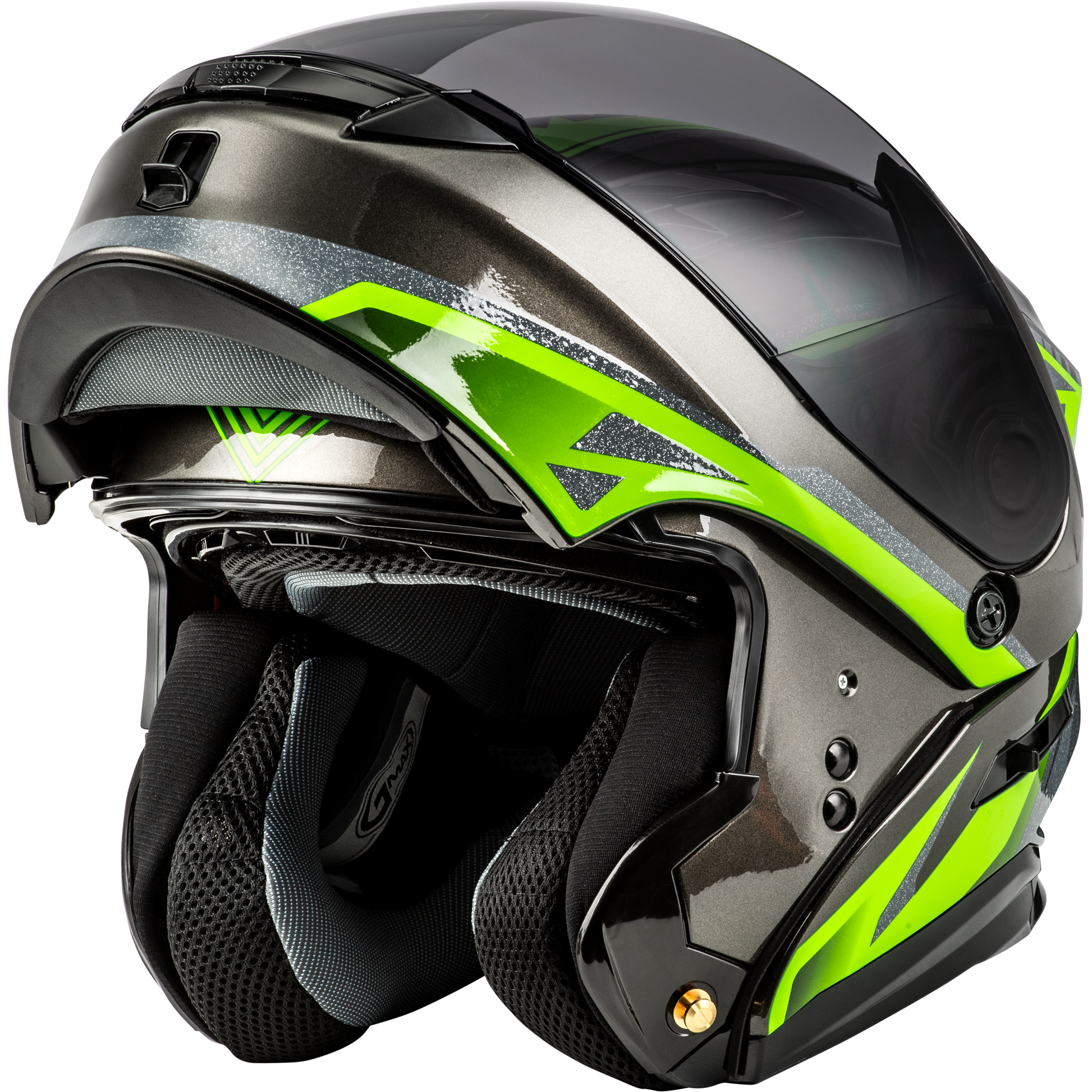 Md 01 Volta Helmet Black/Silver/Green Metallic 3x