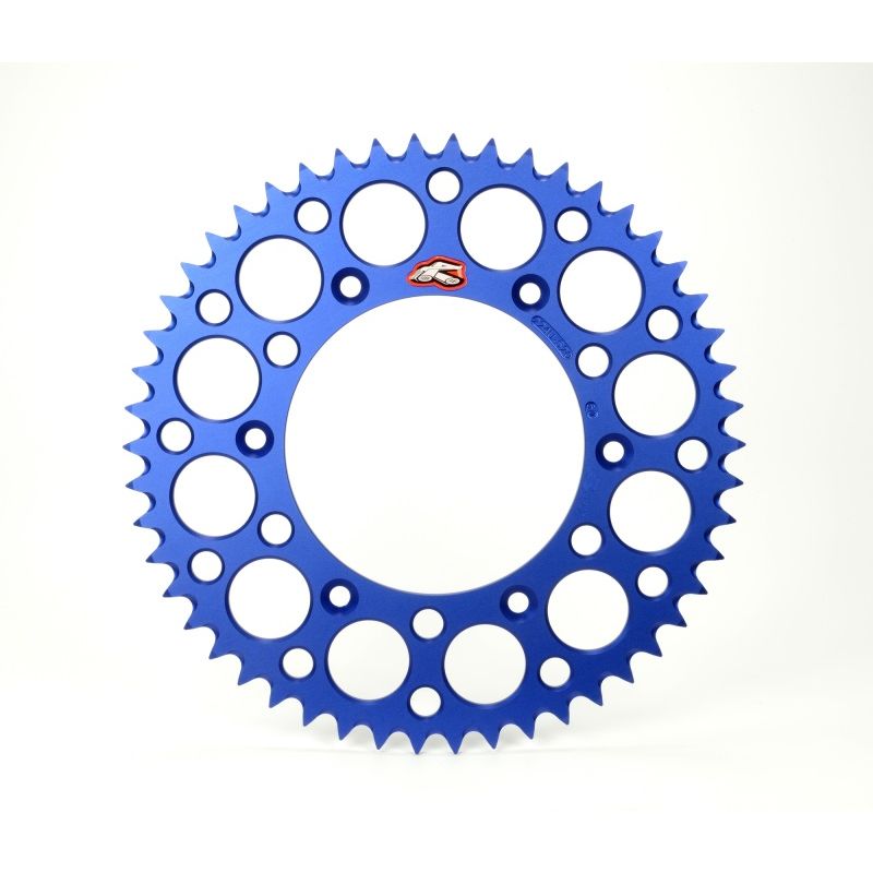 Renthal 02-23 Yamaha YZ 125/ YZ 250/F/X/ YZ450F Rear Grooved Sprocket - Blue 520-49P Teeth