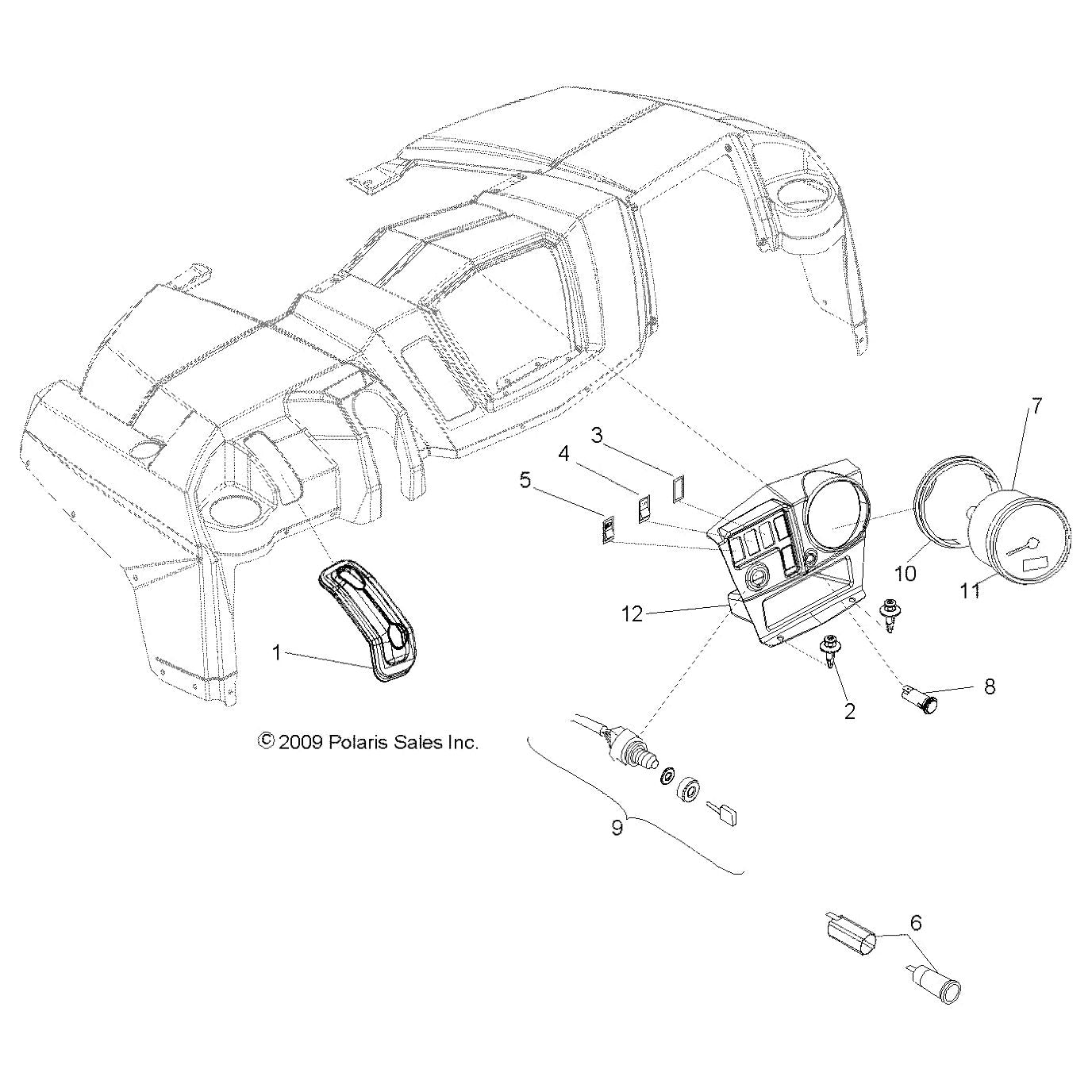Polaris Ranger Speedo Assembly, RANGER, Genuine OEM Part 2411341, Qty 1