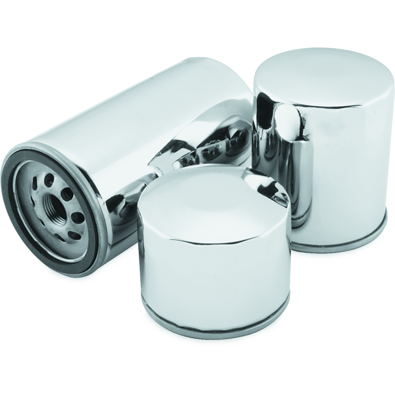Twin Power Twin Cam and M8 Chrome Magnetic Oil Filter Replaces H-D 63798-99 with Backflow Valve