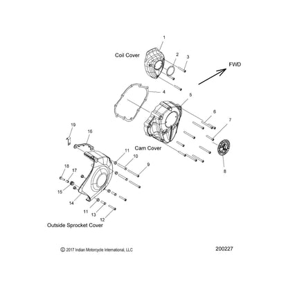 Indian Motorcycle Horn Cover Cap, Chrome, Genuine OEM Part 7179683, Qty 1