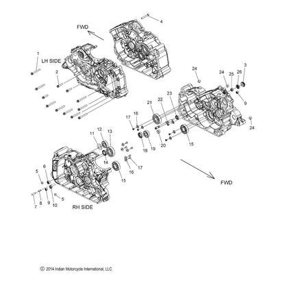 Indian Motorcycle Ball Bearing, 25 x 37 x 14, Genuine OEM Part 3514885, Qty 1