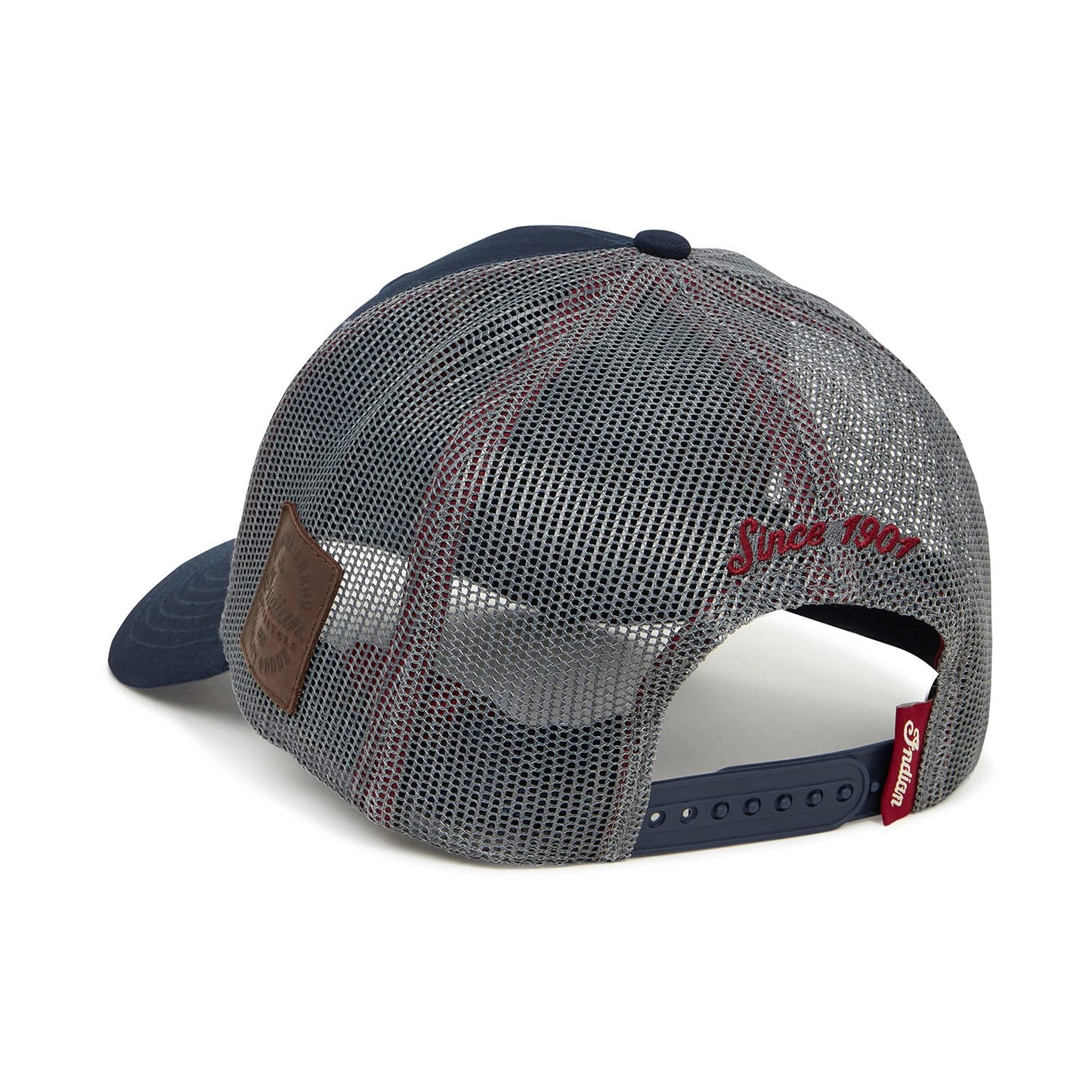 Indian Motorcycle Men's Script Patch Trucker Hat, Blue - 2861678