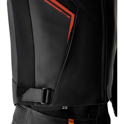 S1 D3o Leather Jacket Blk/Gry/Red Md