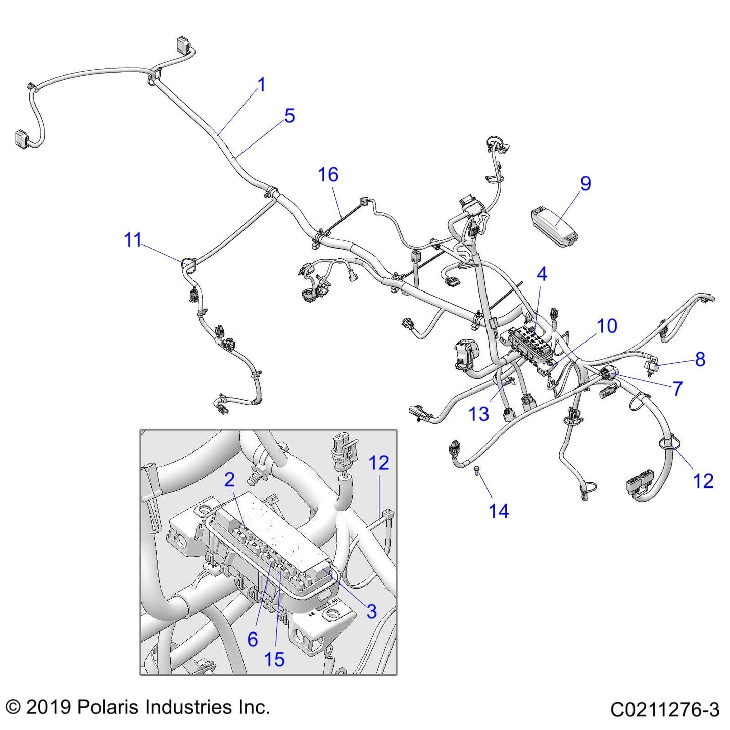 Polaris ATV Main Harness, Genuine OEM Part 2414899, Qty 1