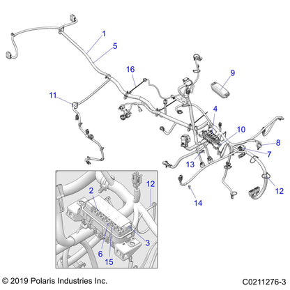 Polaris ATV Main Harness, Genuine OEM Part 2414899, Qty 1