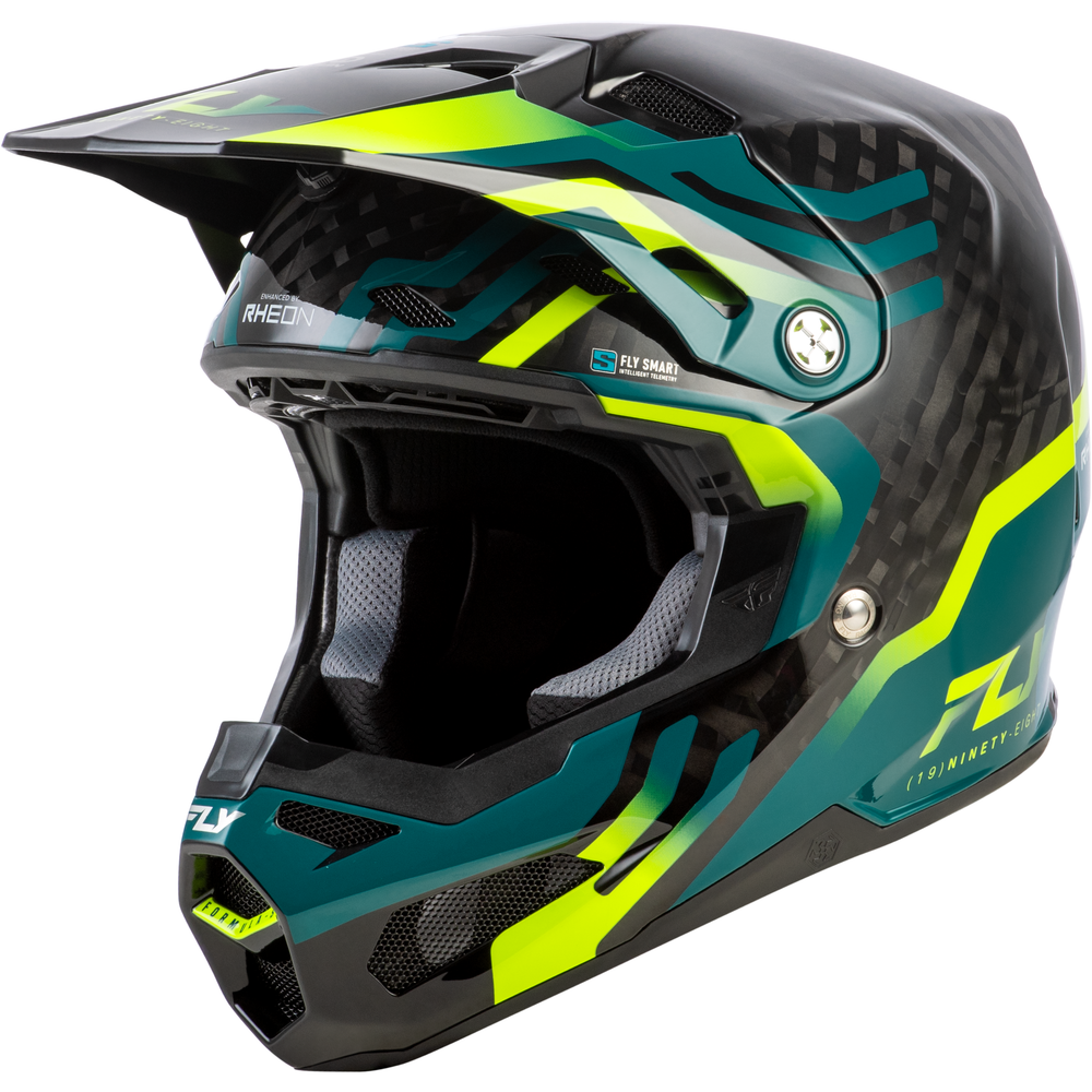 Formula S Carbon Byte Helmet Black Carbon/Teal/Lime Sm