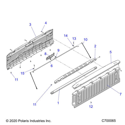 Polaris Ranger ASM-Tailgate, BLK, Genuine OEM Part 2636533-070, Qty 1