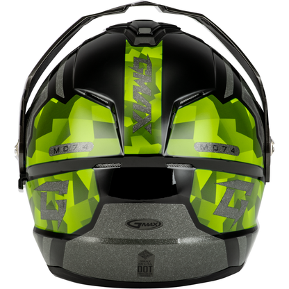 Md 74 Striker Modular Helmet W Gld Shld Blk/Slvr/Grn Mtlc Lg