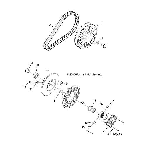 Polaris RZR Driven Clutch Assembly, Genuine OEM Part 1323312, Qty 1