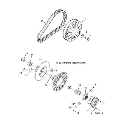 Polaris RZR Driven Clutch Assembly, Genuine OEM Part 1323312, Qty 1