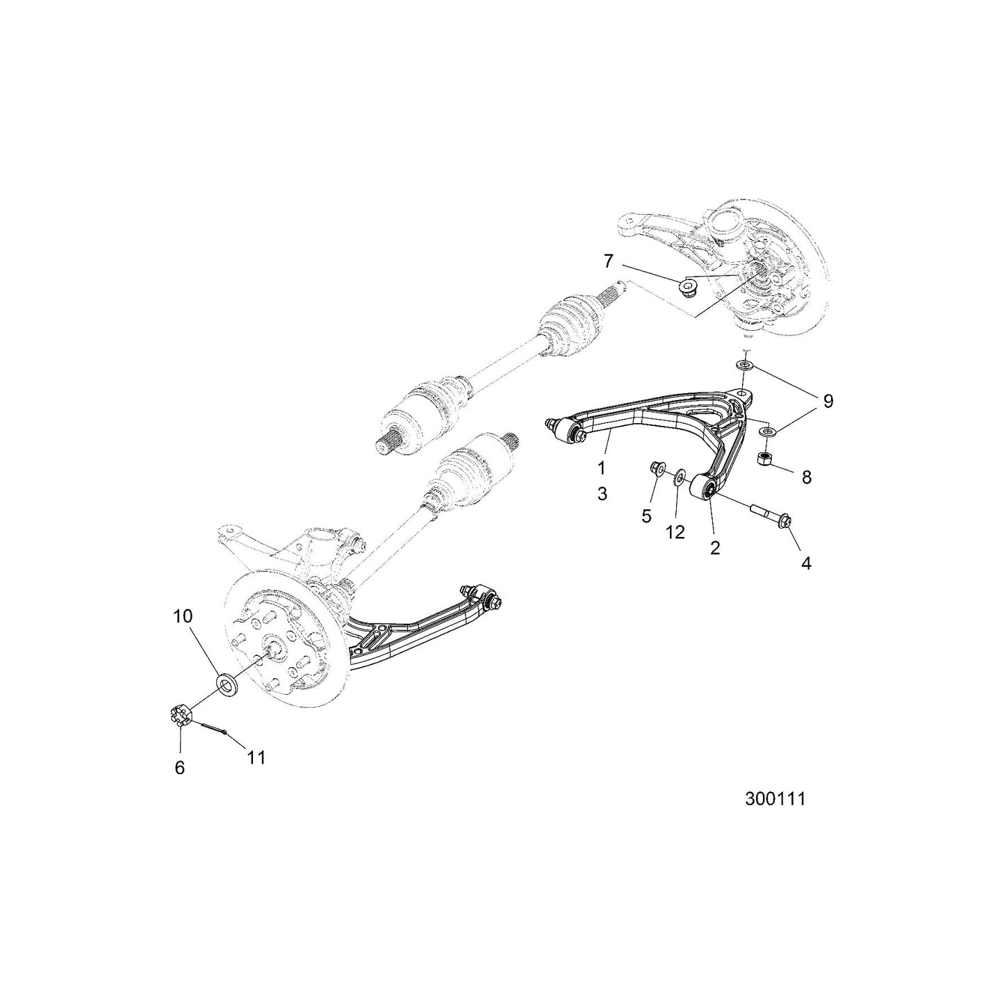 Polaris GEM Hex Nut, M12 x 1.25, Genuine OEM Part 7547796, Qty 1