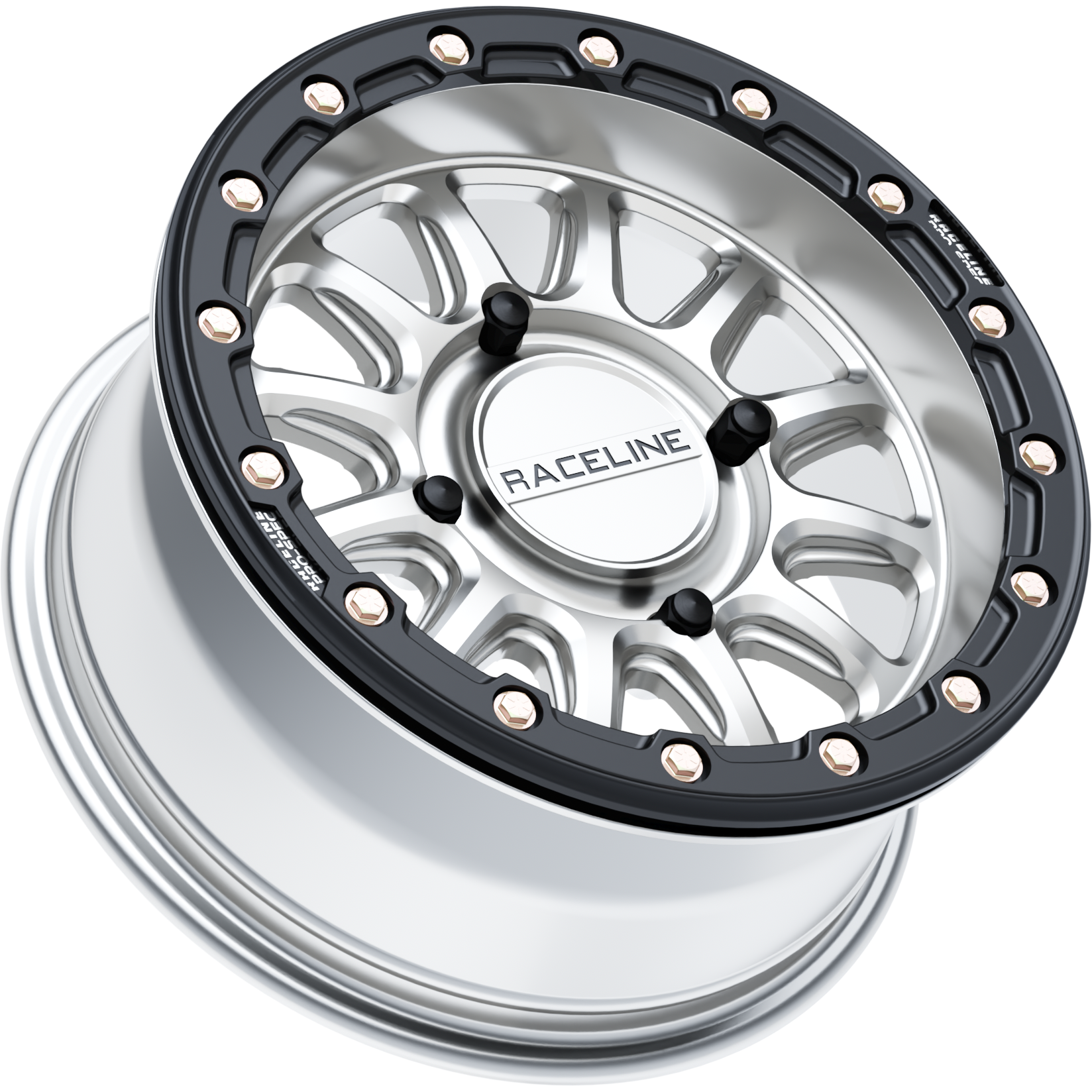 Alpha Hyper Wheel 4/156 Hyper Silver/Blk 15x7 (+10mm)