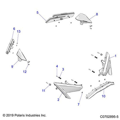 Polaris RZR LED Taillight Assembly, Upper, Left, Genuine OEM Part 2414542, Qty 1