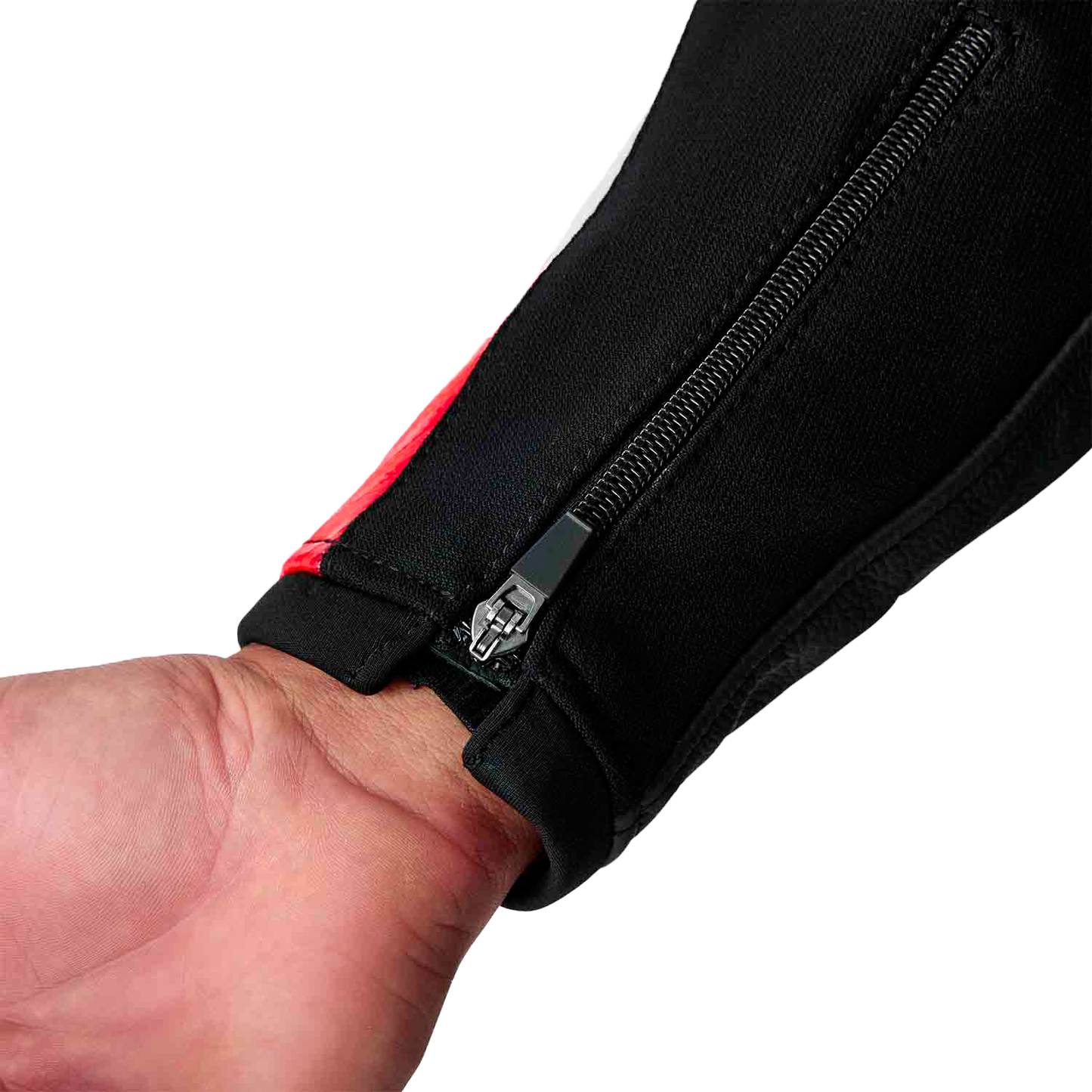 Tractech Evo D3o Jacket Blk/Flo Red Leather Lg