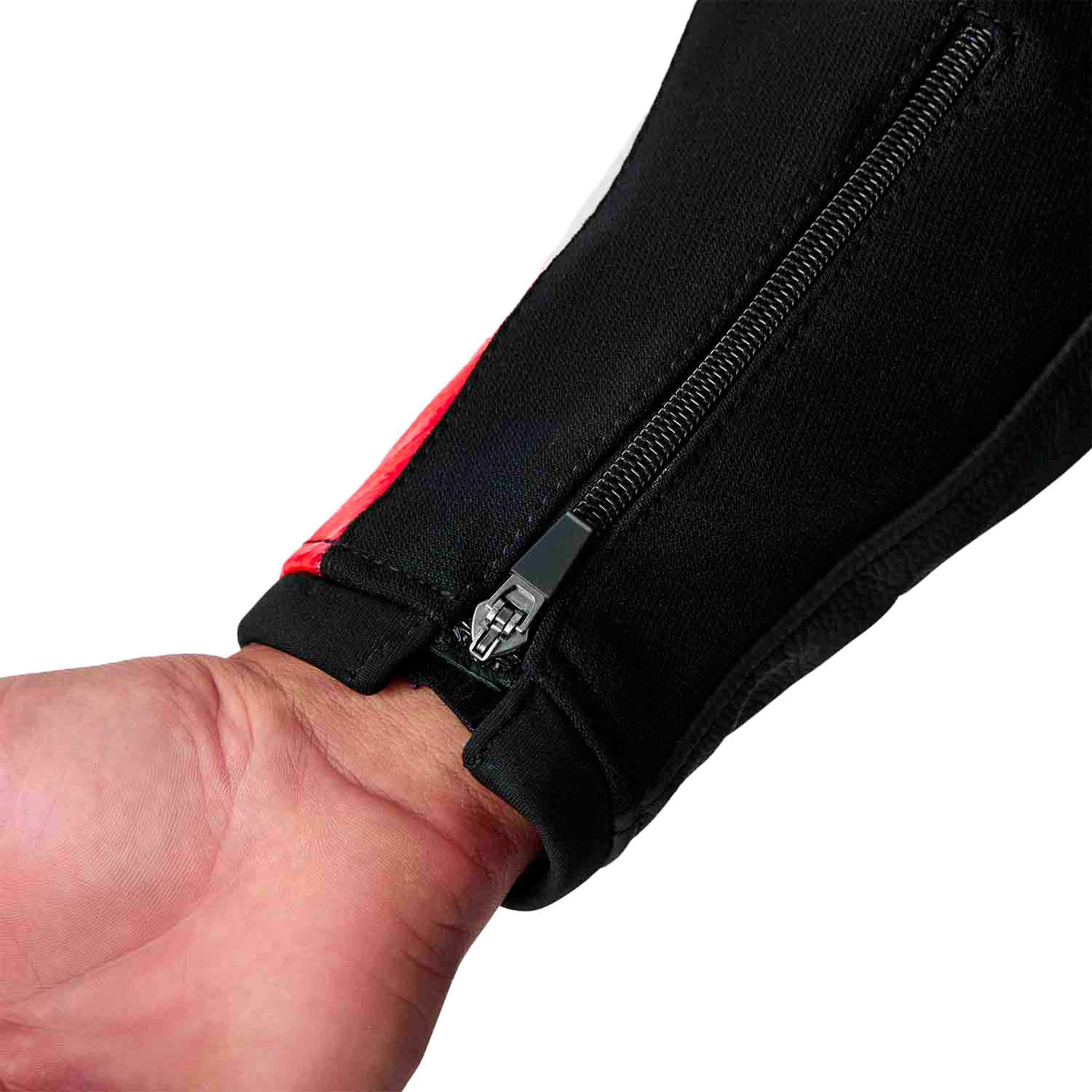 Tractech Evo D3o Jacket Blk/Flo Red Leather Lg