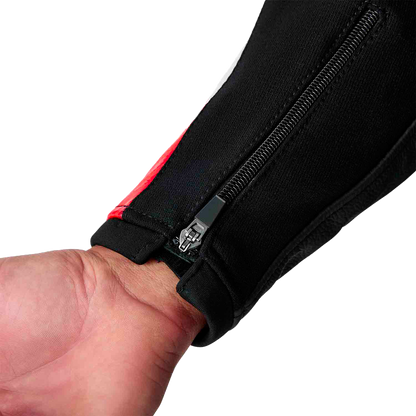 Tractech Evo D3o Jacket Blk/Flo Red Leather Md