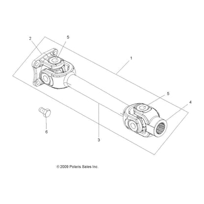 Polaris ATV Drive Shaft, Rear, Genuine OEM Part 1332724, Qty 1