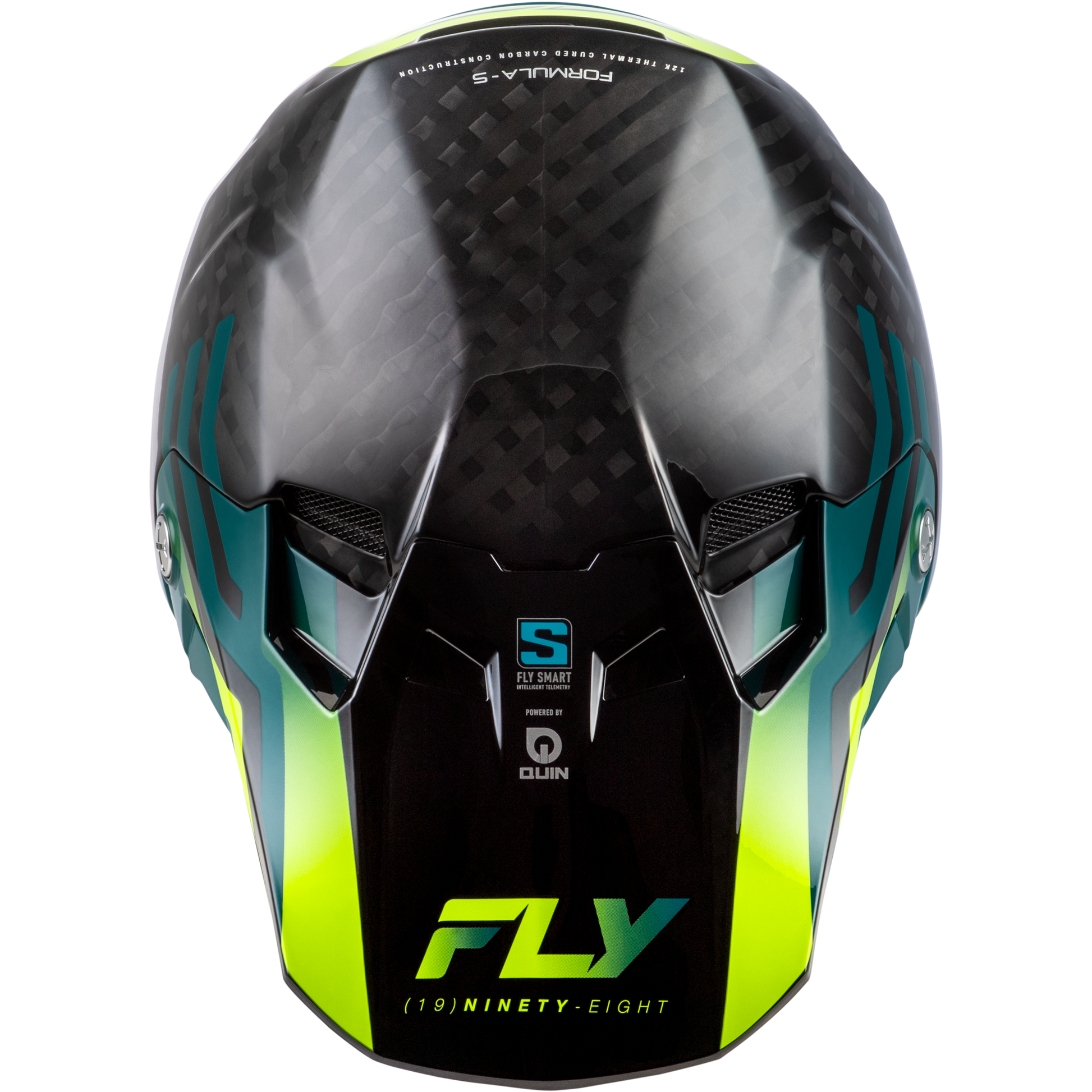 Formula S Carbon Byte Helmet Black Carbon/Teal/Lime Xl