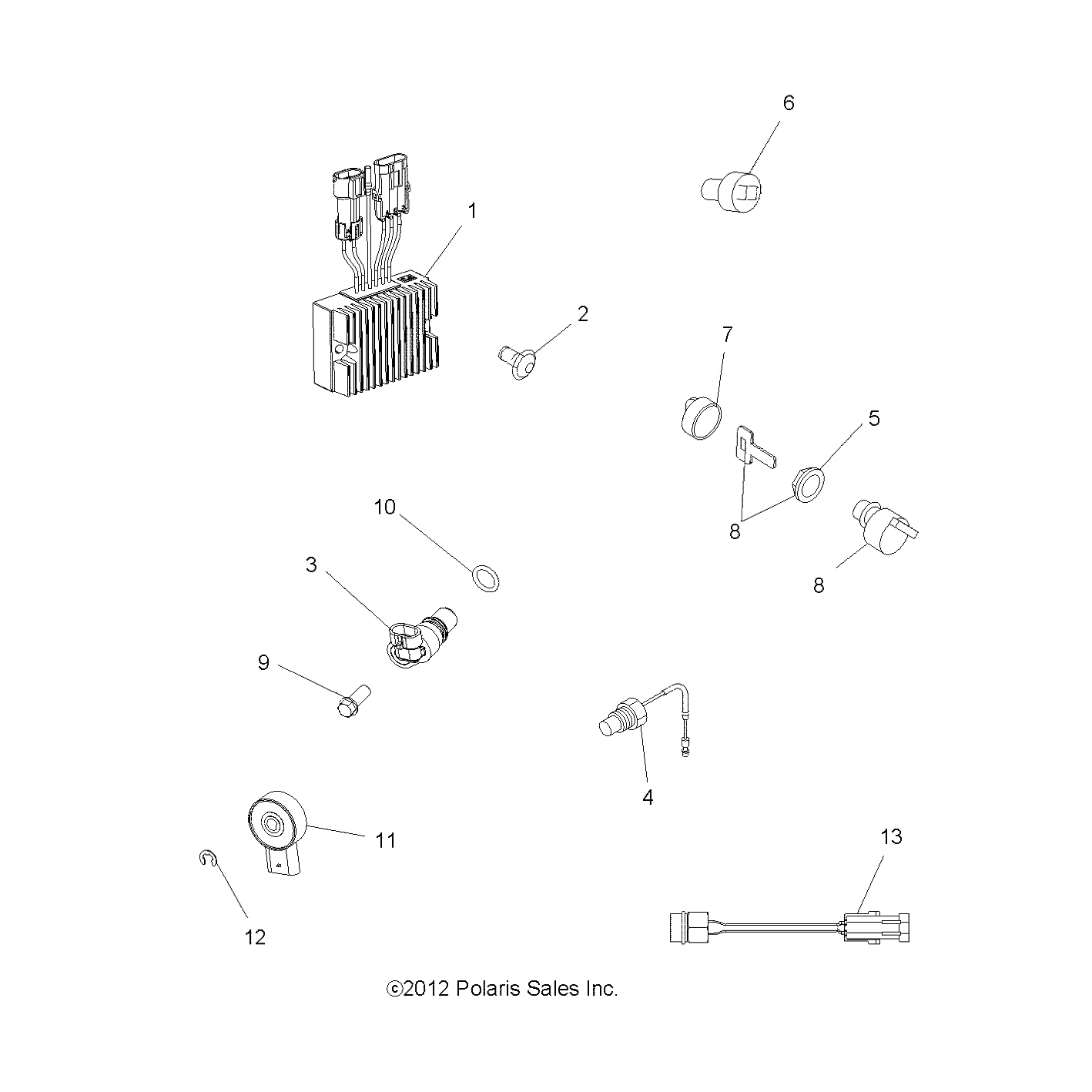 Polaris ATV Thermal Harness Sensor, Genuine OEM Part 4010808, Qty 1