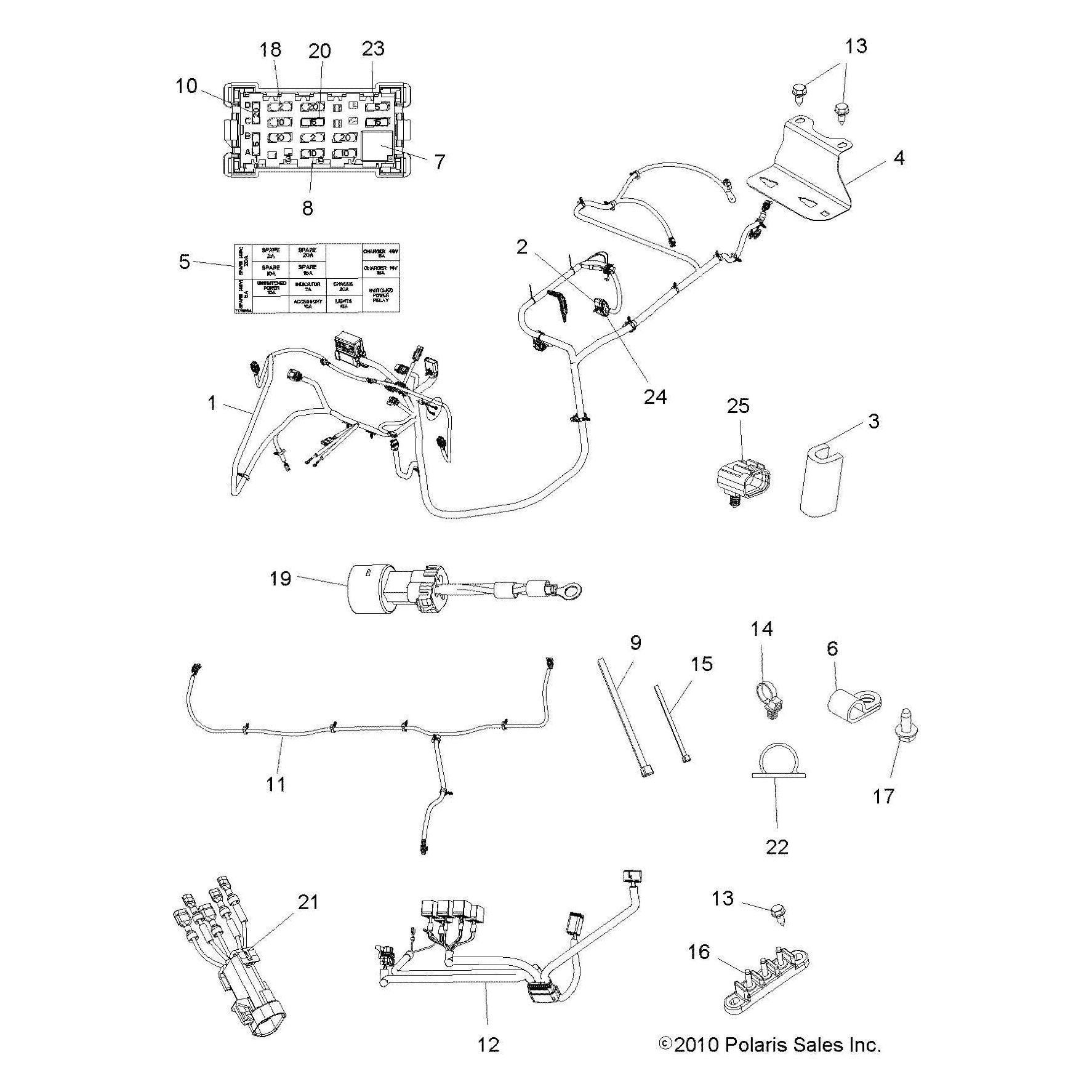 Polaris Ranger Chassis Harness, Genuine OEM Part 2411583, Qty 1