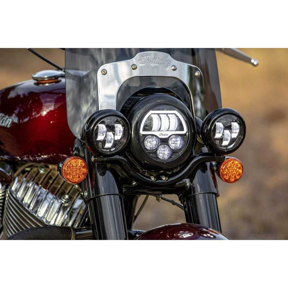 
                      
                        Indian Motorcycle Pathfinder S Driving Light Mount, Black, for Chief, Super Chief, Chief Bobber, Chief Dark Horse Models and More, Includes Mounting Bar, Wiring Harness, Hardware - 2884775-266
                      
                    