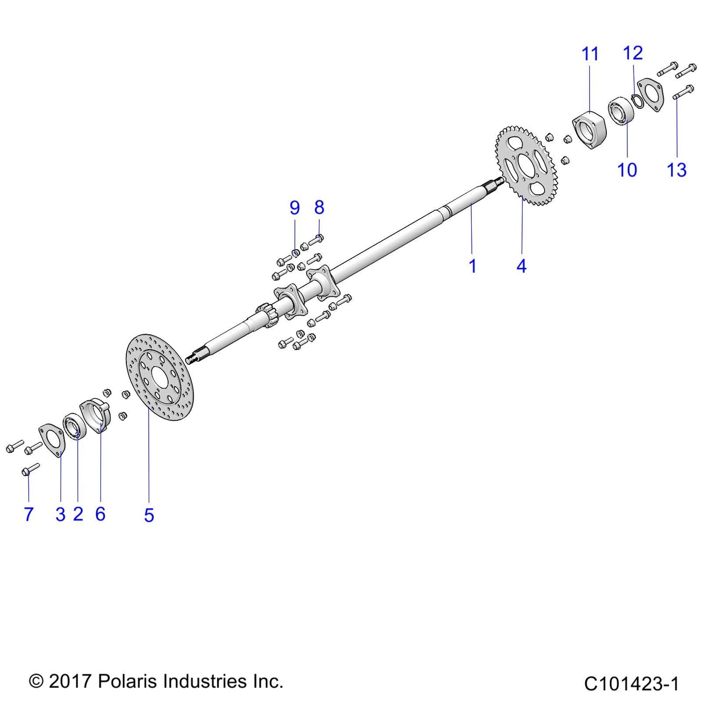 Polaris Ranger Drive Sprocket, 50P, 39T, Genuine OEM Part 3222267, Qty 1