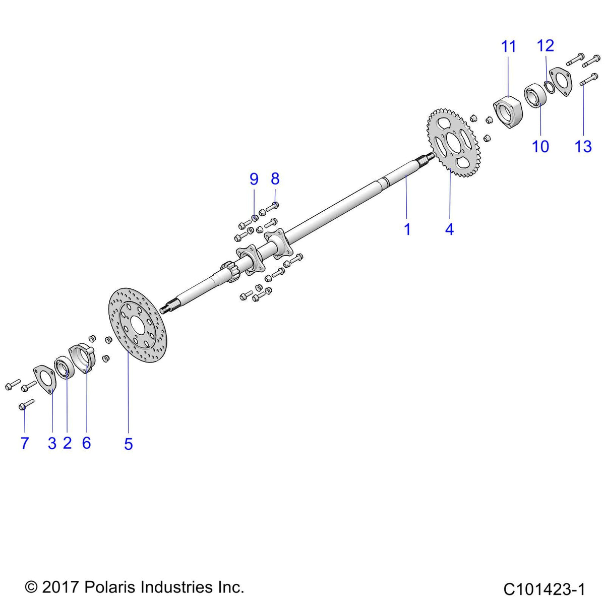 Polaris Ranger Drive Sprocket, 50P, 39T, Genuine OEM Part 3222267, Qty 1