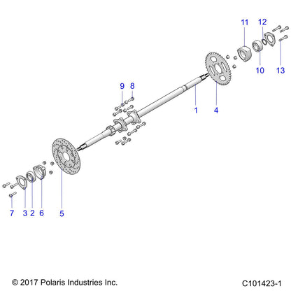 Polaris Ranger Drive Sprocket, 50P, 39T, Genuine OEM Part 3222267, Qty 1