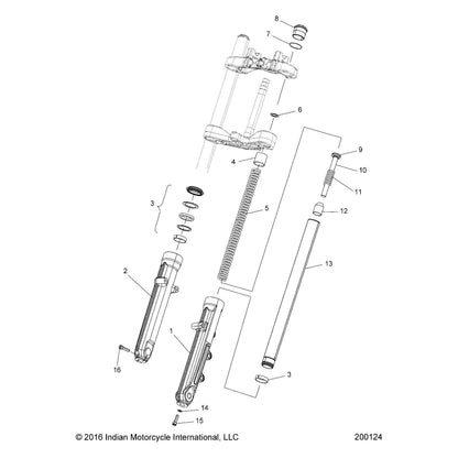 Indian Motorcycle Slider Leg Kit, Right, Genuine OEM Part 2205811, Qty 1