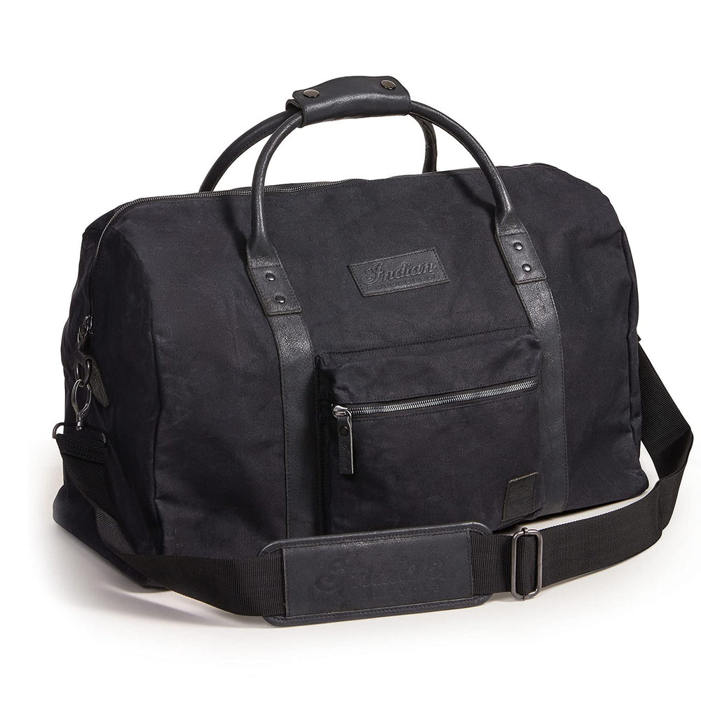 Indian Motorcycle Waxed Canvas Duffle Bag, Black - 2861697
