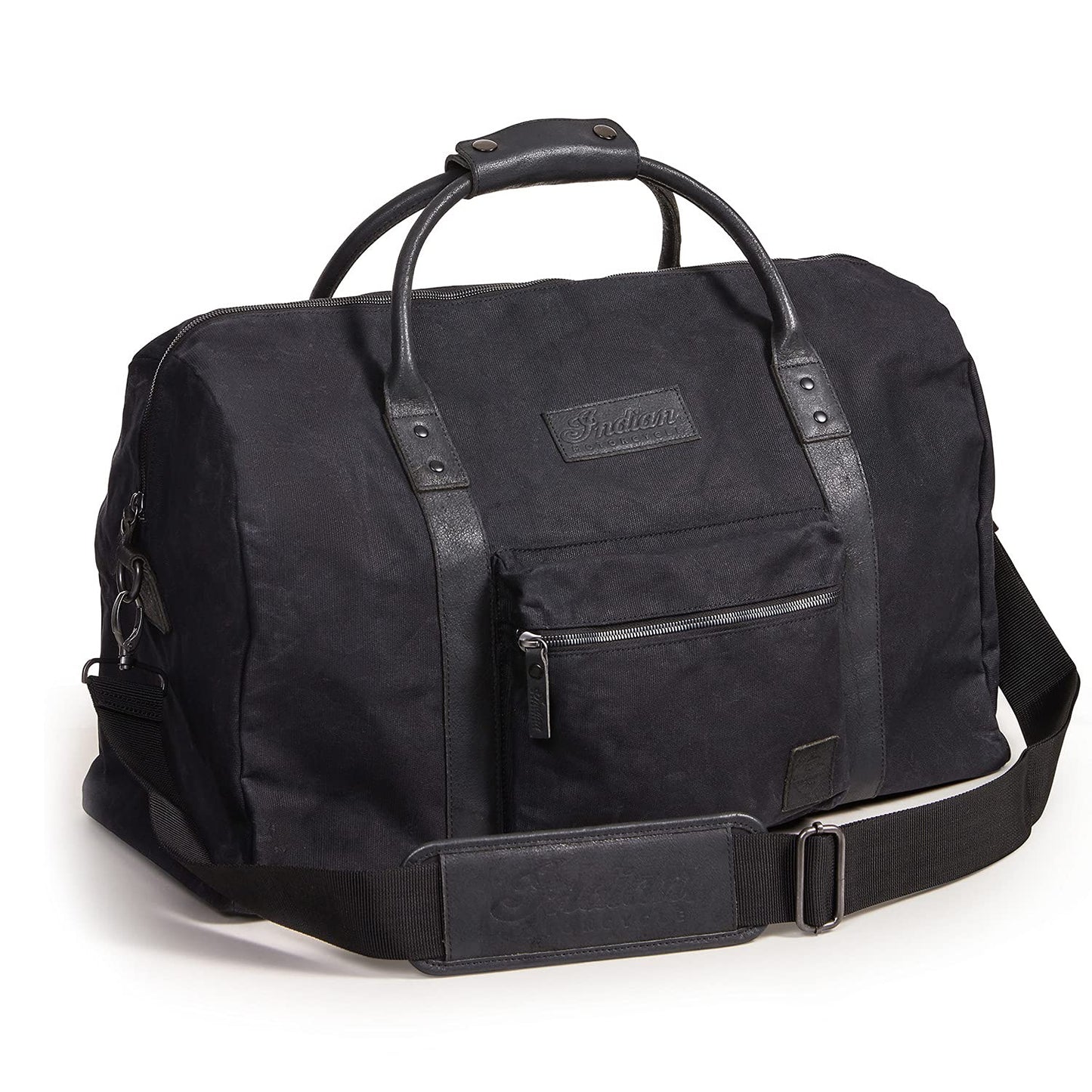 Indian Motorcycle Waxed Canvas Duffle Bag, Black - 2861697
