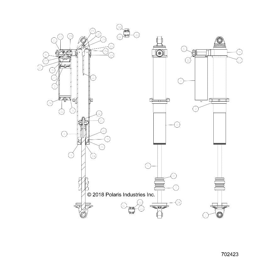Polaris RZR Shock, Rear, Genuine OEM Part 7044890, Qty 1