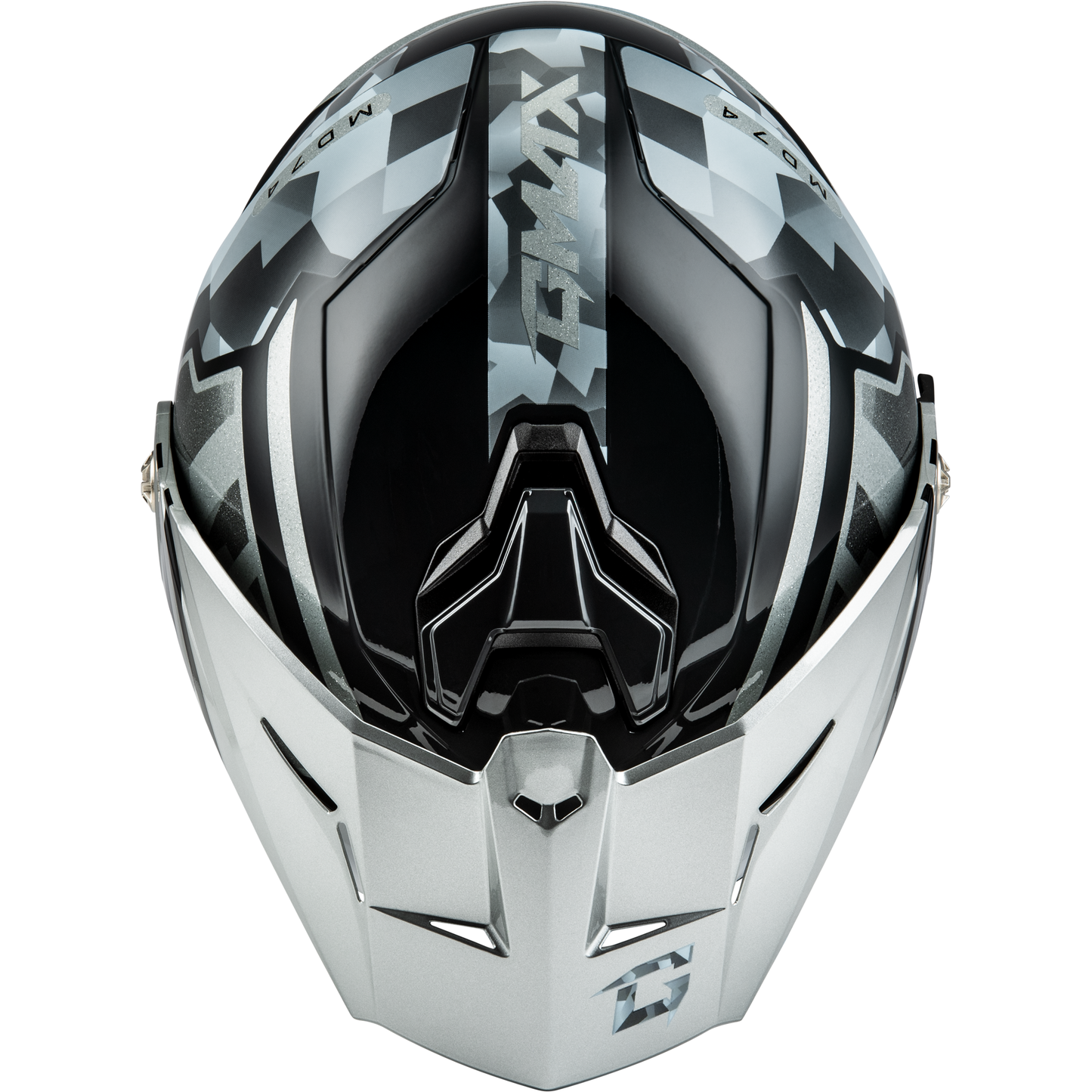 Md 74 Striker Modular Helmet W Slvr Shield Slvr/Blu Mtlc Md