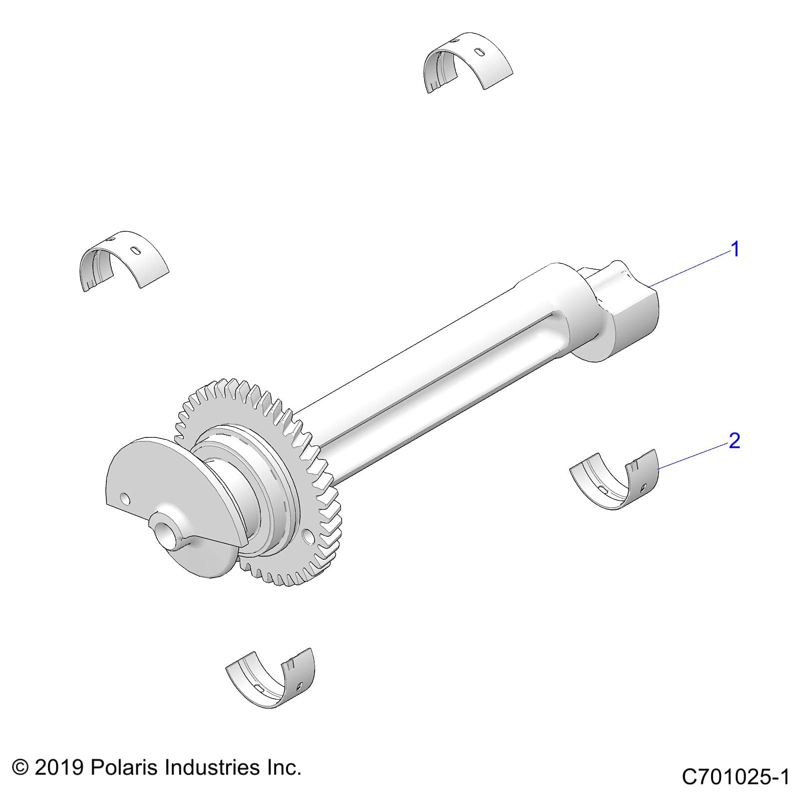 Polaris Ranger Balance Shaft Assembly, Genuine OEM Part 1204600, Qty 1
