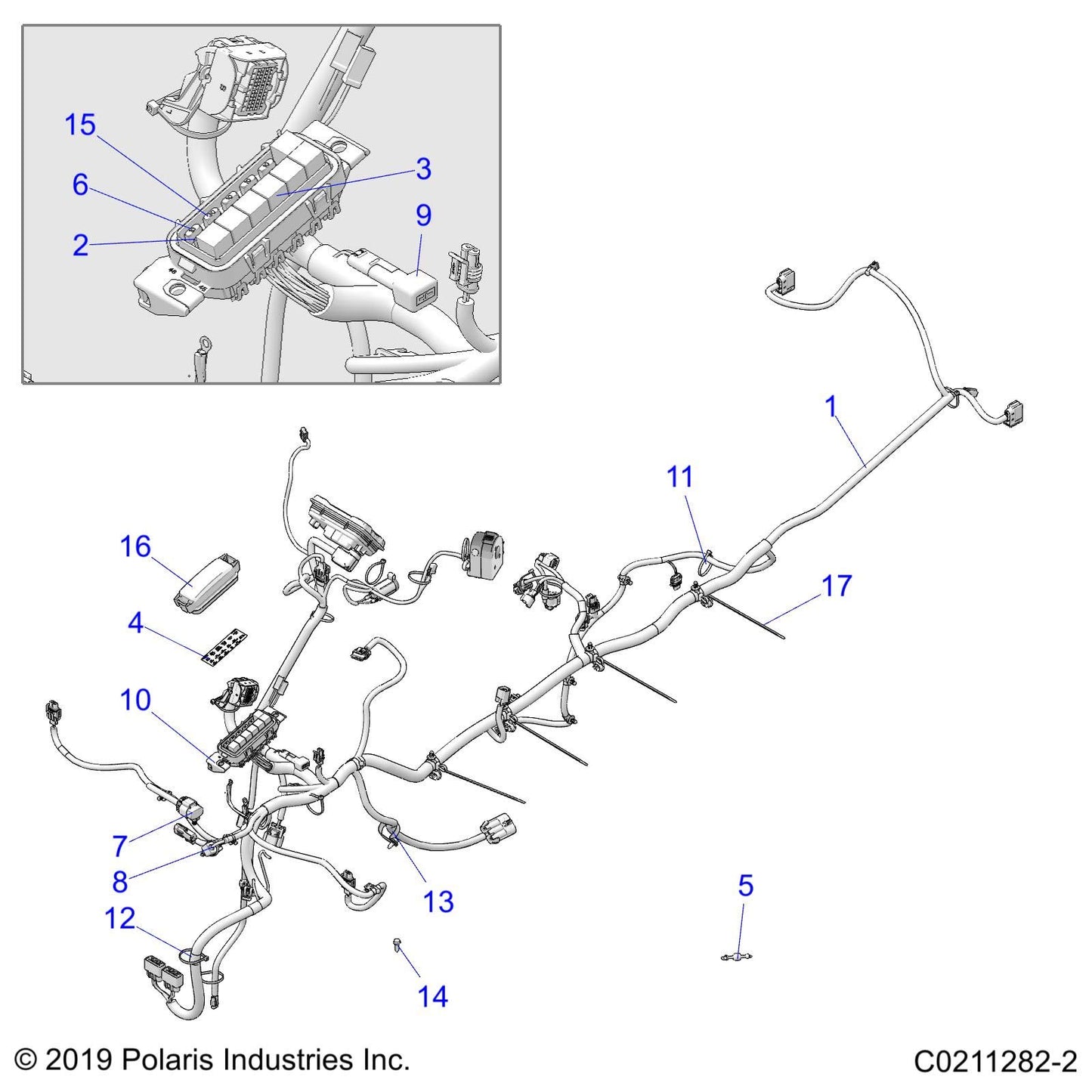 Polaris ATV Main Harness, Genuine OEM Part 2414898, Qty 1