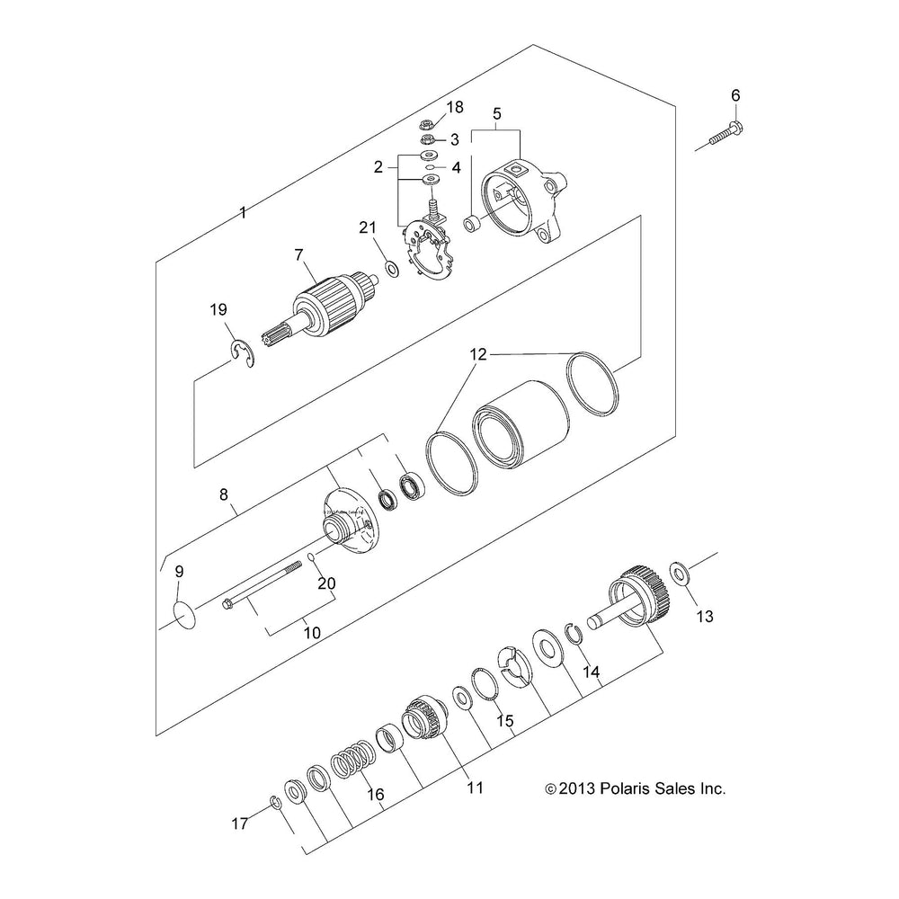 
                      
                        Polaris Ranger Motor Starting Assembly, Genuine OEM Part 3090188, Qty 1
                      
                    