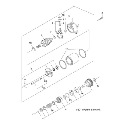 Polaris Ranger Motor Starting Assembly, Genuine OEM Part 3090188, Qty 1