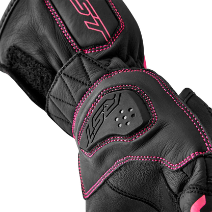 Womens S1 Glove Black/Pink Leather Xl