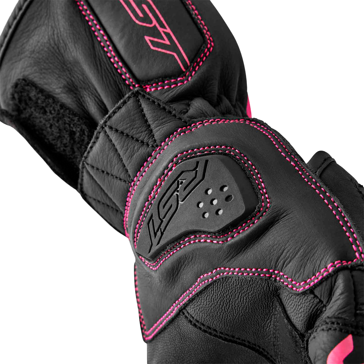 Womens S1 Glove Black/Pink Leather Lg