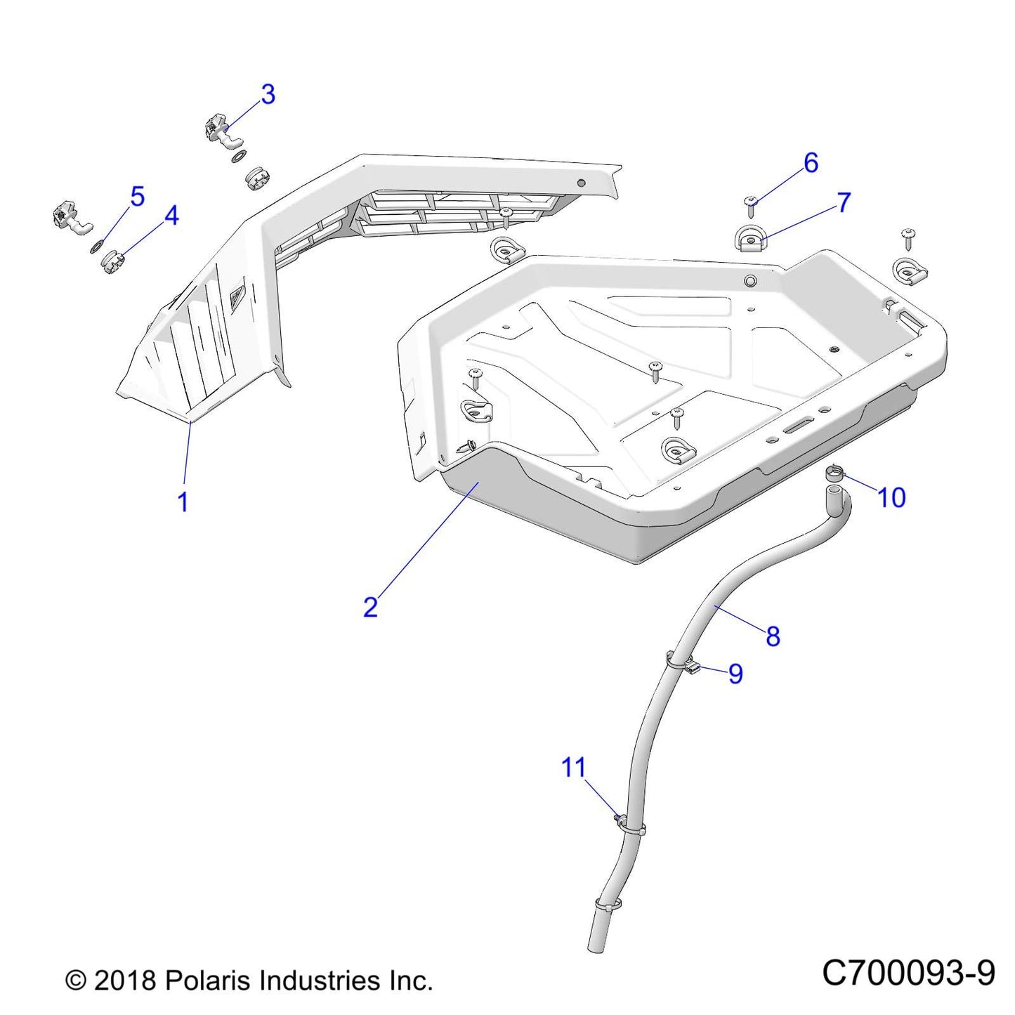 Polaris RZR Radiator Cover, Router, Gloss Black, Genuine OEM Part 5455806-070, Qty 1