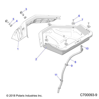 Polaris RZR Radiator Cover, Router, Gloss Black, Genuine OEM Part 5455806-070, Qty 1