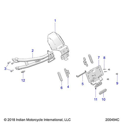 Indian Motorcycle Weldment Arm, Cruiser Black, Genuine OEM Part 1024070-266, Qty 1