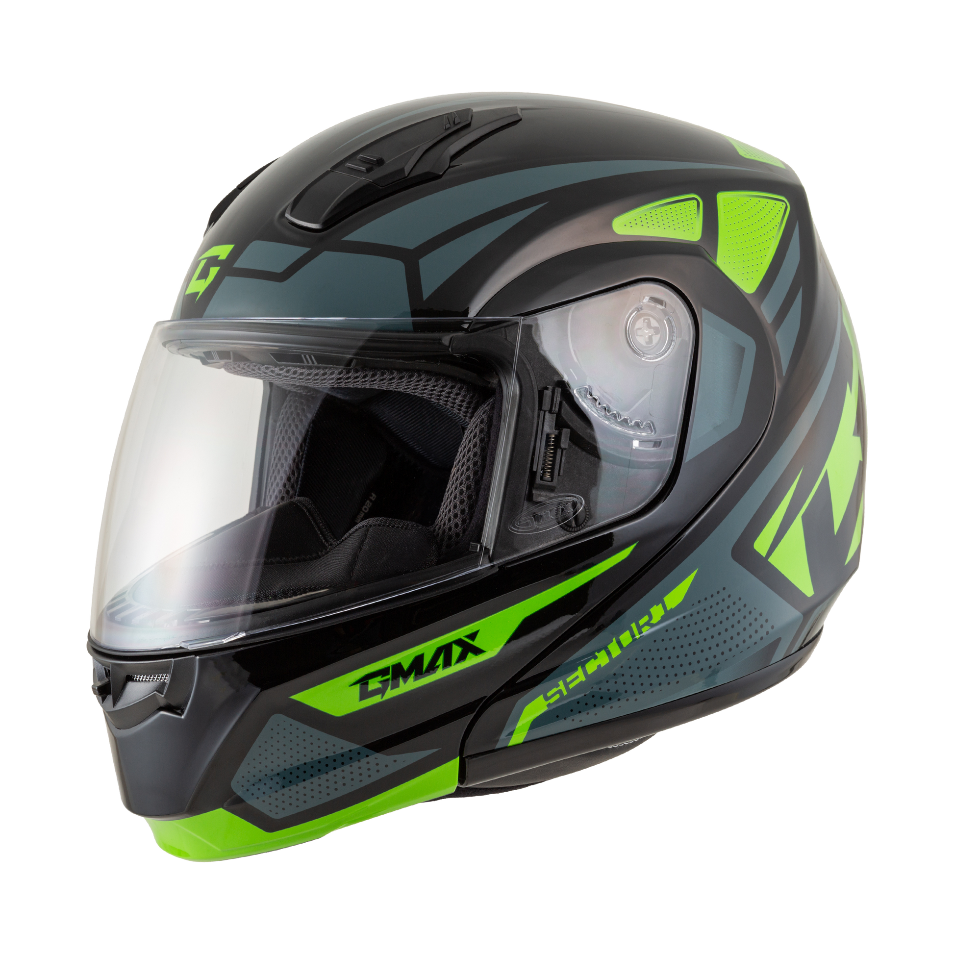 Md 04 Sector Helmet Black/Grn/Wht Sm