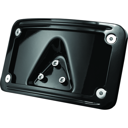 Kuryakyn Curved Laydown License Plate Frame Gloss Black