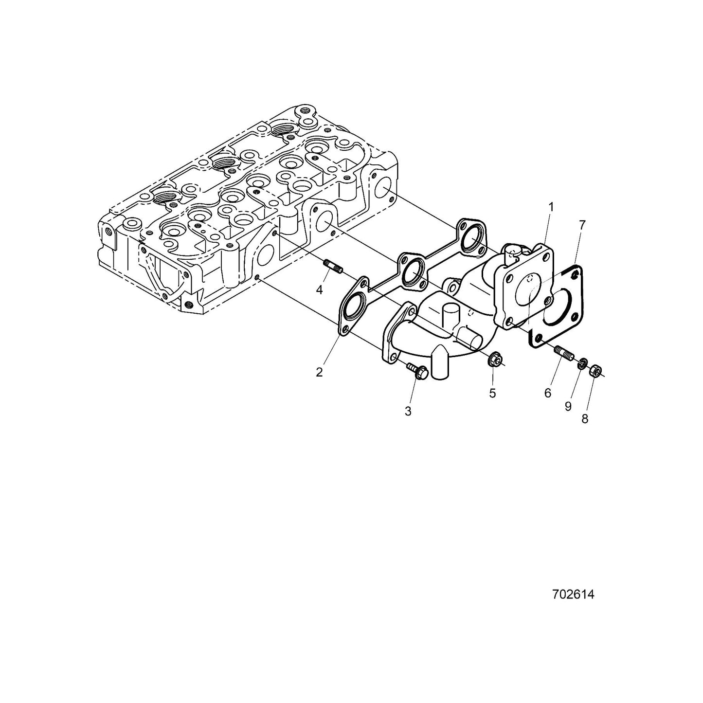 Polaris Ranger Manifold Exhaust, Genuine OEM Part 3070738, Qty 1